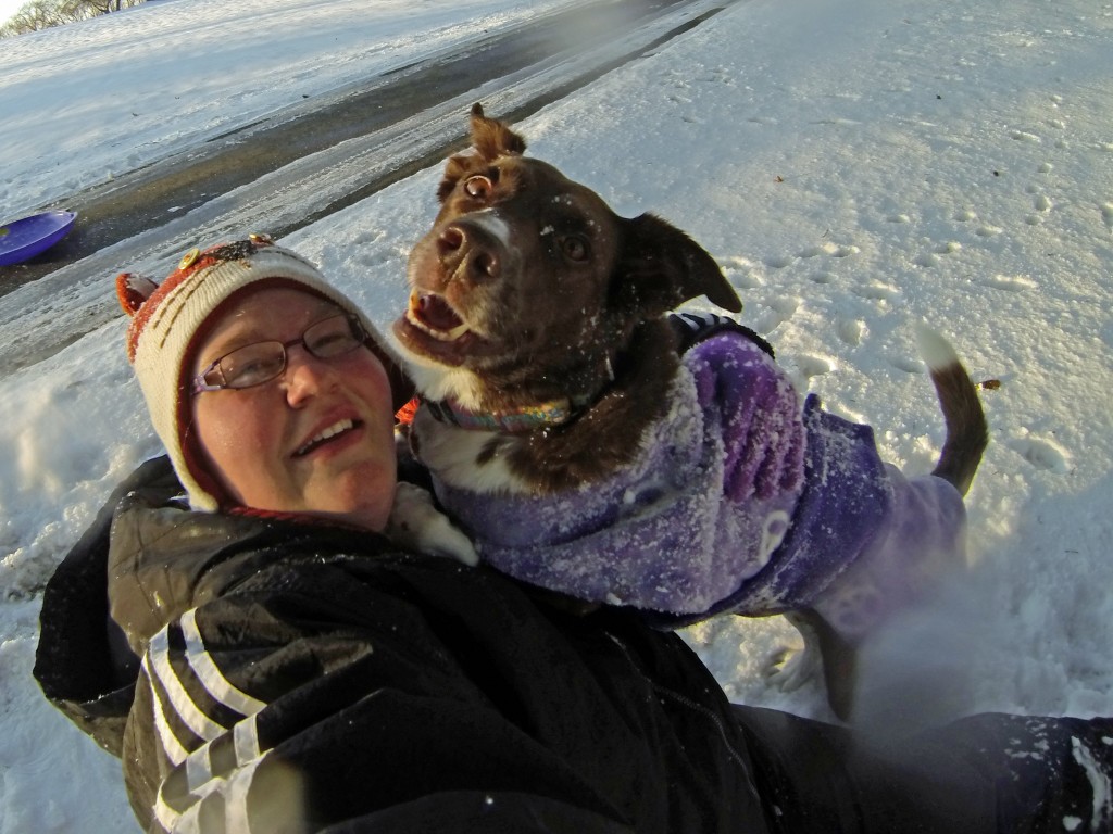 Shayne body slams me and crawls on me after going sledding together!